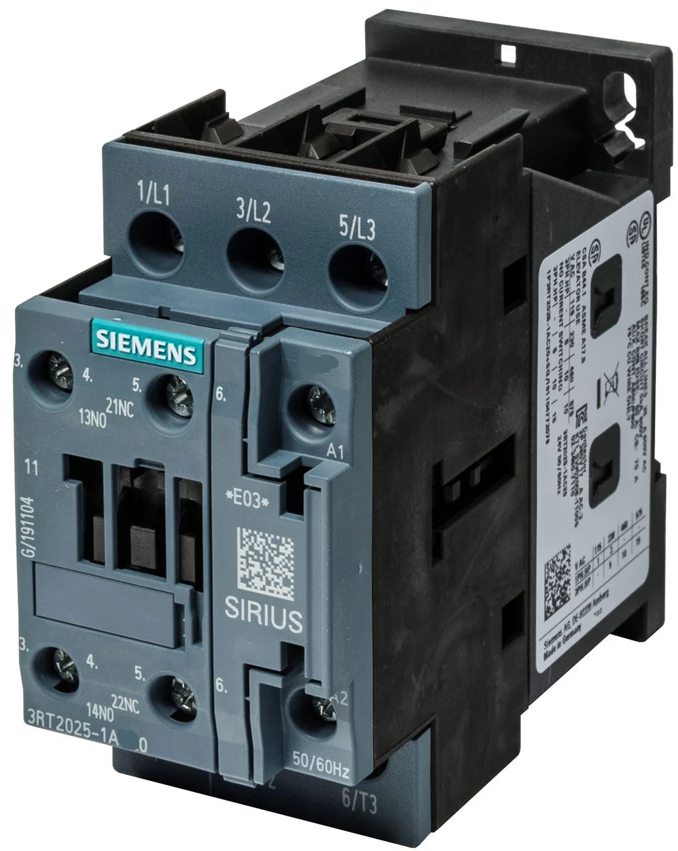 SIEMENS - CNTCTR,AC3:7,5KW 1NA+1NC AC110V 50/60HZ - 3RT2025-1AG20