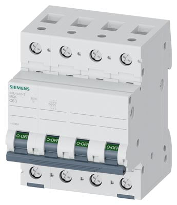 SIEMENS AUTOMATICO 10KA 4POLOS C63A - Ref. 5SL4463-7