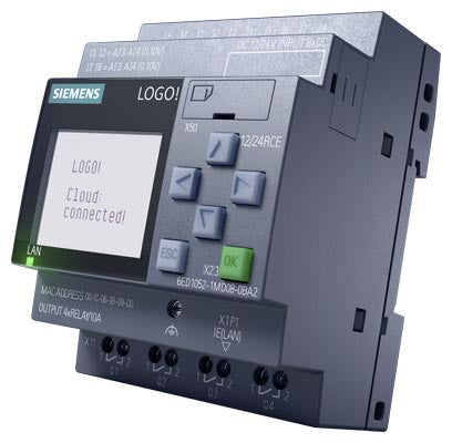 SIEMENS LOGO!12/24RCE, 8DI(4AI)/4DO, 400 Blocks - Ref. 6ED1052-1MD08-0BA2